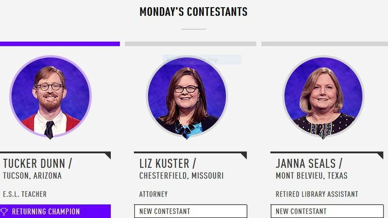 Jeopardy! — s2017e116 — Rob Worman Vs. Kate Logan Vs. Florence Garbini, show # 7636.
