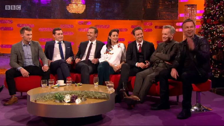 Шоу Грэма Нортона — s20 special-1 — New Year Show - Michael Fassbender, Marion Cotillard, James McAvoy, Frank Skinner, Gary & Paul O'Donovan, Pete Tong and The Heritage Orchestra