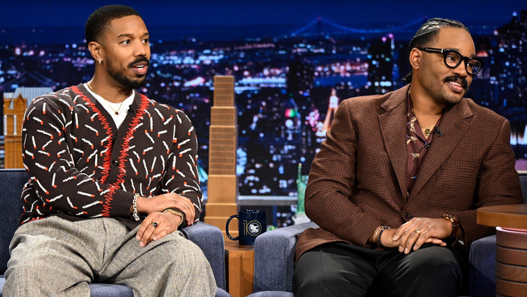 Ночное шоу с Джимми Фэллоном — s2025e47 — Michael B. Jordan, Ryan Coogler, Olivia Munn, Bon Iver, Wet Leg