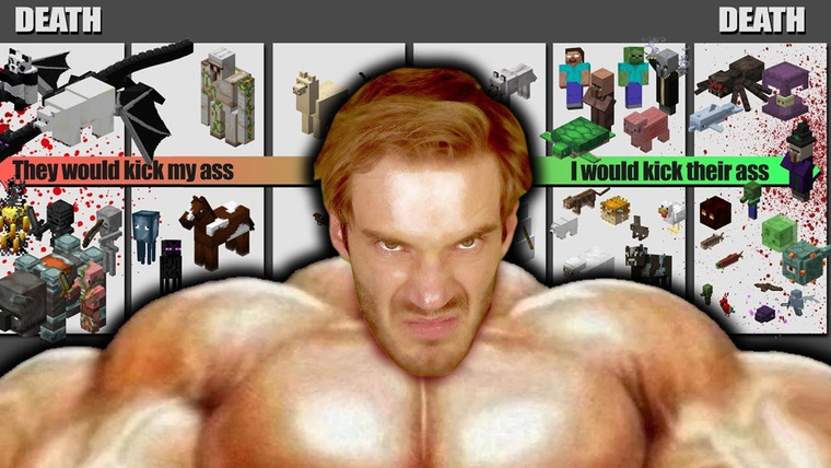 PewDiePie — s10e312 — Minecraft mobs I could beat in a fight💪🤴