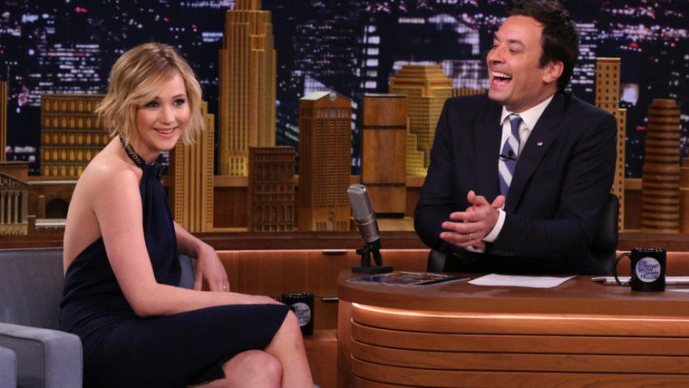 Ночное шоу с Джимми Фэллоном — s2014e59 — Jennifer Lawrence, Craig Robinson, a performance by the Broadway cast of 'A Gentleman's Guide To Love and Murder'