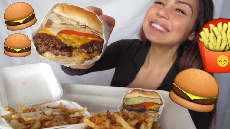 Veronica Wang — s04e18 — Fresh 🍔 Burger 먹방 Cheesy Poutine | Mukbang — Eat with me!