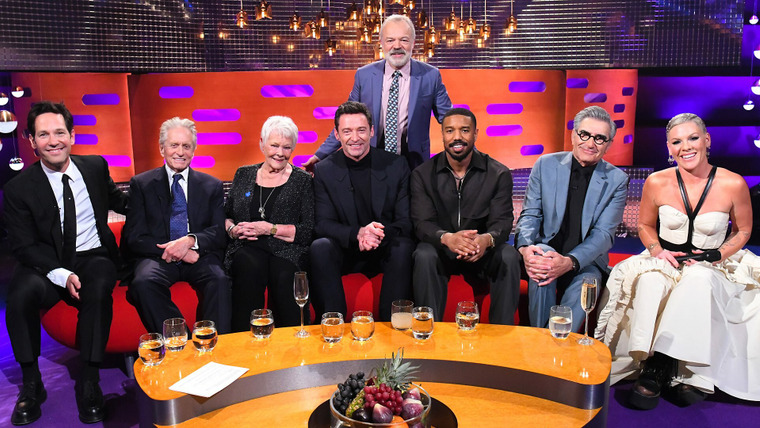 The Graham Norton Show — s30e18 — Dame Judi Dench, Hugh Jackman, Michael B Jordan, Eugene Levy, Paul Rudd, Michael Douglas, P!nk