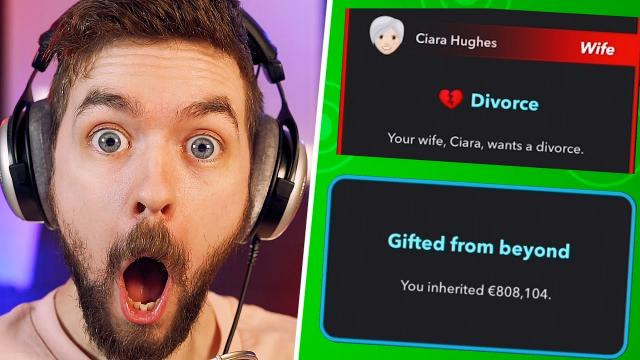 Jacksepticeye — s09e84 — My Wife Divorced Me And I Became A MILLIONAIRE | BitLife
