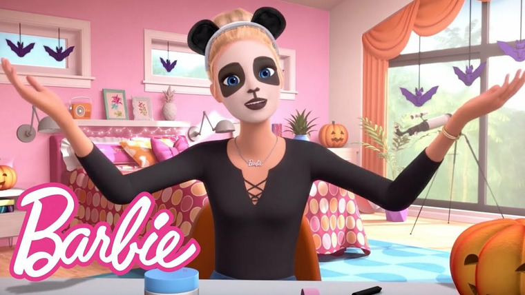 Barbie Vlogs — s01e98 — Panda Halloween Makeup Tutorial