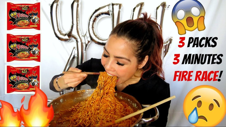 Veronica Wang — s04e27 — EXTREME SPICY NOODLE CHALLENGE / RACE MUKBANG 먹방 | 13K GIVEAWAY