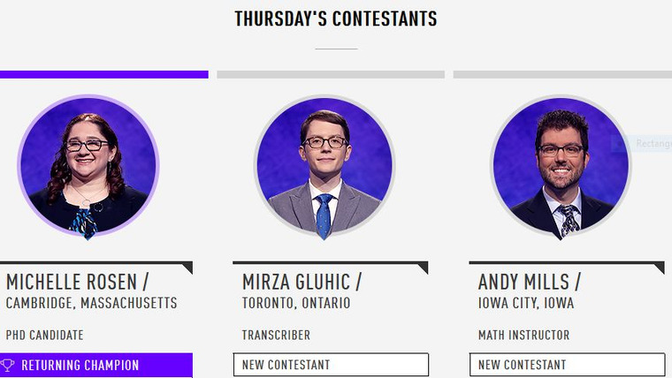 Jeopardy! — s2018e114 — Eric R. Backes Vs. Alex Miller Murphy Vs. Mitch Rodricks, show # 7864.