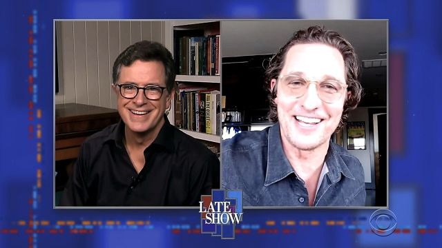 Вечернее шоу со Стивеном Колбером — s2020e49 — Stephen Colbert from home, with Matthew McConaughey, Sam Hunt