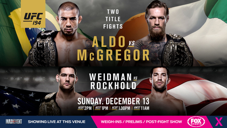 UFC PPV Events — s2015e13 — UFC 194: Aldo vs. McGregor