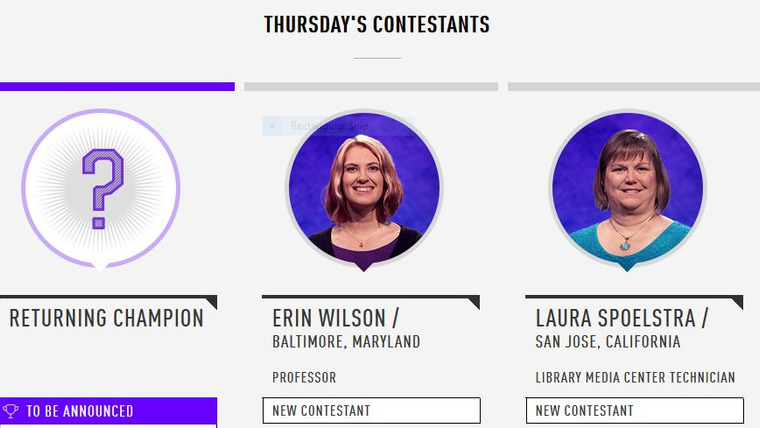 Jeopardy! — s2017e89 — Gilbert Collins Vs. Julie Zauzmer Vs. Rebecca Zoshak, show # 7609.