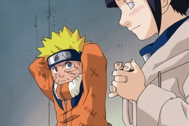 Naruto — s02e10 — Hinata Blushes! The Crowd Open Their Mouths Wide, Naruto's Trump Card
