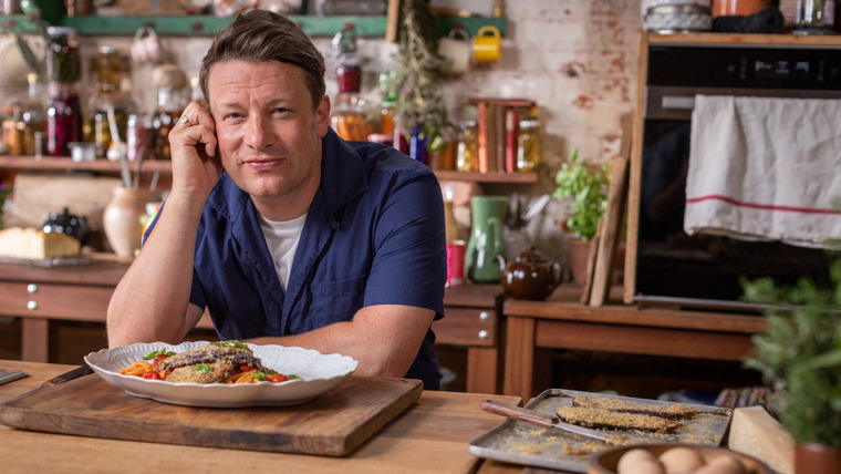 Jamie: Keep Cooking Family Favourites — s02e05 — Aubergine Parmesan Milanese and Crispy Salmon Tacos