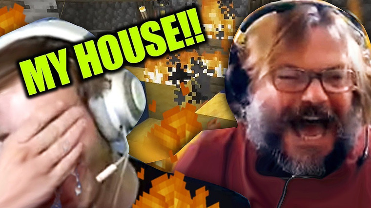 PewDiePie — s10e206 — Jack Black BURNED down my Minecraft House!!