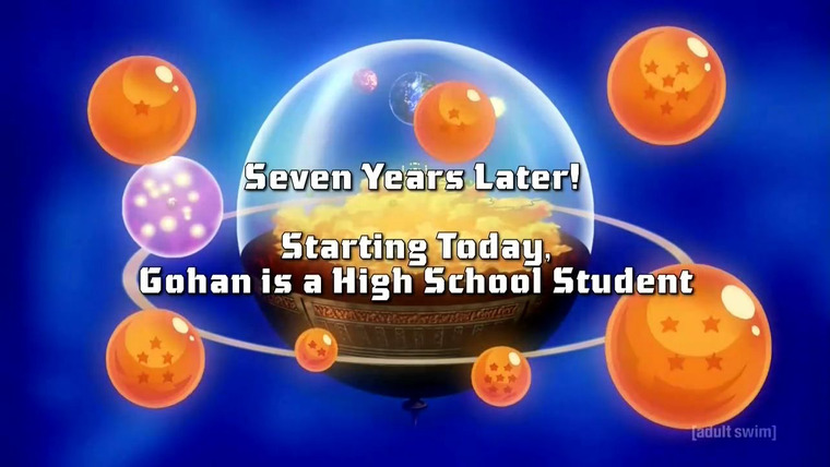 Драконий жемчуг Кай — s02e01 — 7 Years Since That Event! Starting Today, Gohan's a High Schooler