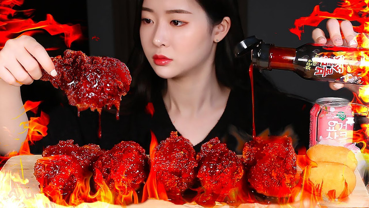 푸메 Fume — s02e24 — ASMR Самая острая курица в Корее 🔥Курица вампир Аромат ворот огненный соус MUKBANG EATING SHOW