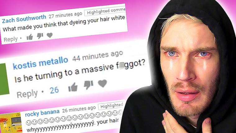 PewDiePie — s08e45 — READING HATE COMMENTS ABOUT MY NEW HAIR!