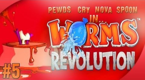 PewDiePie — s04e129 — Nova / Sp00n / Cry / Pewds - Worms Revolution (5) Match 3