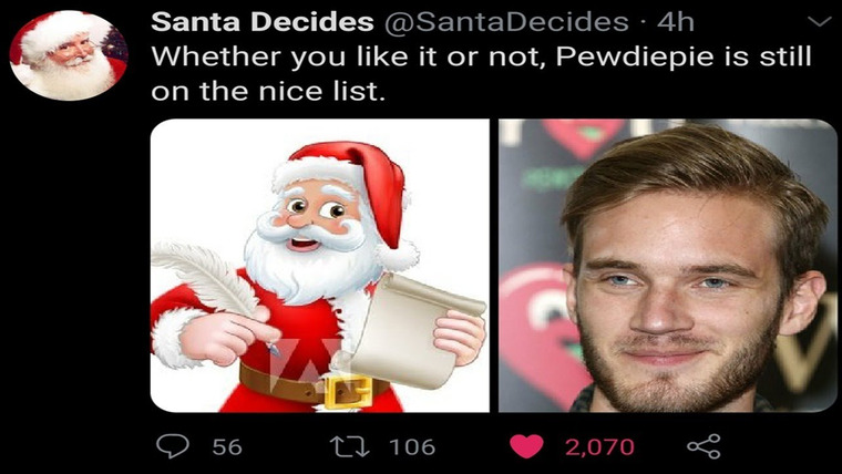 PewDiePie — s11e248 — Santa Is Cancelled on Twitter — - LWIAY #00144