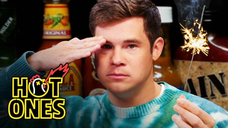 Hot Ones — s09e06 — Adam Devine Gets Patriotic While Eating Spicy Wings