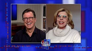Вечернее шоу со Стивеном Колбером — s2020e67 — Stephen Colbert from home, with Christine Baranski, Ellie Kemper, Paul F. Tompkins