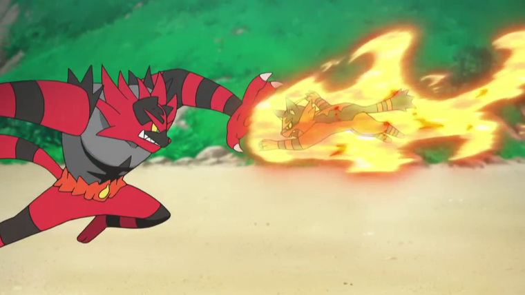 Покемон — s12e63 — Blaze, Nyabby! Overthrow Gaogaen!!