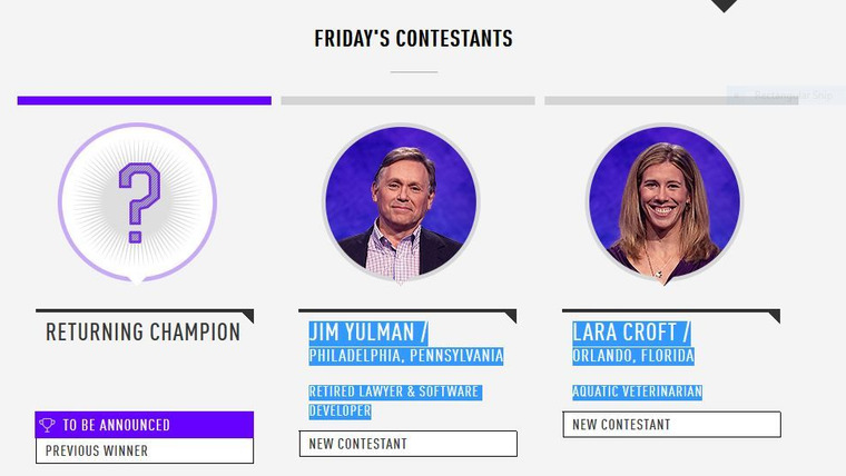 Jeopardy! — s2016e216 — Susan Corica Vs. Alyssa Mondelli Vs. Rich Blashka, show # 7506.