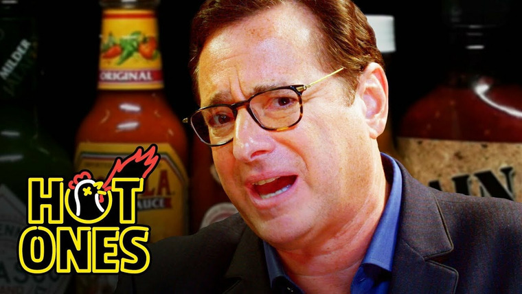 Hot Ones — s04e18 — Bob Saget Hiccups Uncontrollably While Eating Spicy Wings