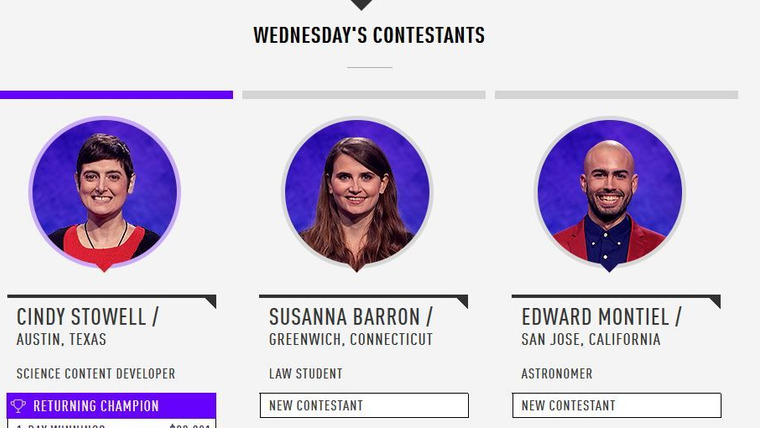 Jeopardy! — s2016e219 — Gavin Borchert Vs. Terry Hanlon Vs. Jill Staunton, show # 7509.