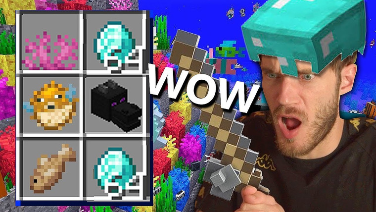 PewDiePie — s10e216 — I found AMAZING loot from FISHING in Minecraft! - Part 23