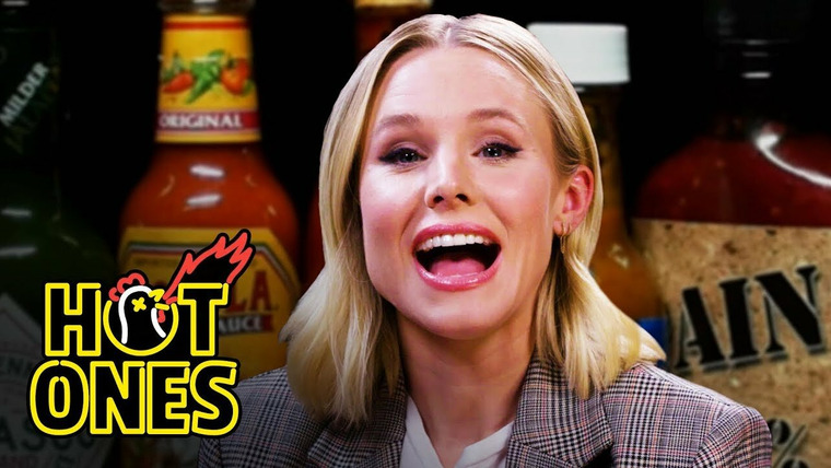 Hot Ones — s09e11 — Kristen Bell Ponders Morality While Eating Spicy Wings