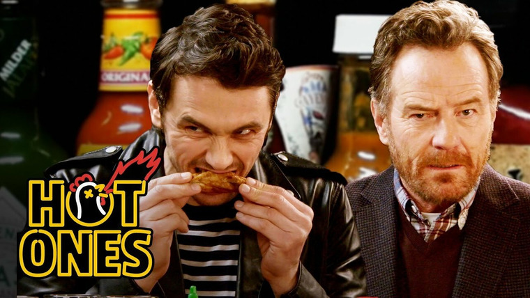 Hot Ones — s02e39 — James Franco and Bryan Cranston Bond Over Spicy Wings