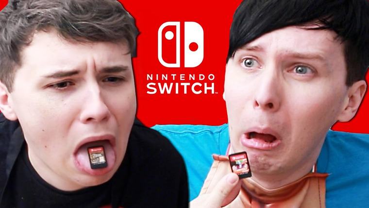 Dan and Phil — s04e12 — LICKING NINTENDO SWITCH GAME CARTRIDGES