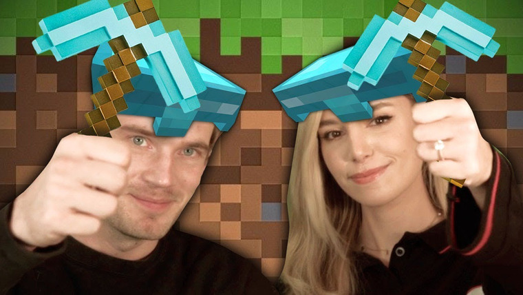 ПьюДиПай — s10e234 — We finally play Minecraft! — Minecraft with Marzia — Part 1
