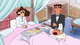 Crayon Shin-chan — s2012e08 — Mommy's Sprained / Himawari is a Babysitter?