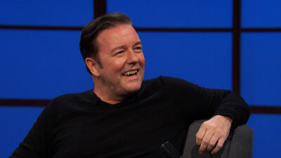 Поздней ночью с Сетом Майерсом — s2014e75 — Ricky Gervais, Zac Posen, G-Eazy