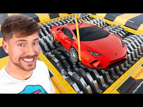 Мистер Бист — s12e11 — Lamborghini Vs World's Largest Shredder (Lamborghini vs. Измельчитель)
