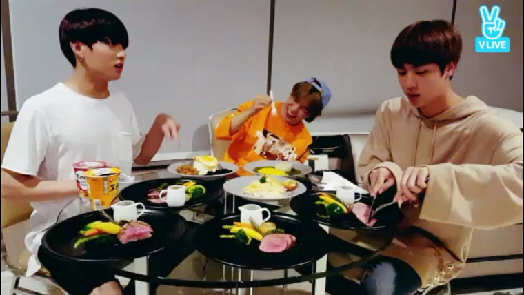 BTS on V App — s03e28 — BTS Live: EAT Jin + JM&JK