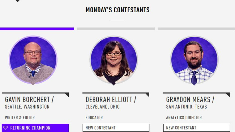 Jeopardy! — s2017e141 — Tristan Mohabir Vs. Vickie Cole Vs. Johnny Trutor, show # 7661.