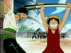 One Piece (JP) — s01e03 —  Morgan vs. Luffy! Who's This Mysterious Beautiful Young Girl?