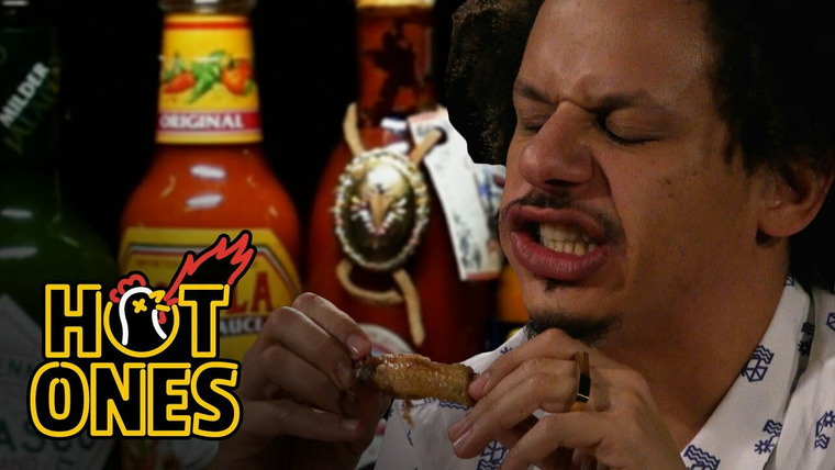Hot Ones — s02e20 — Eric Andre Turns Into Tay Zonday While Eating Spicy Wings