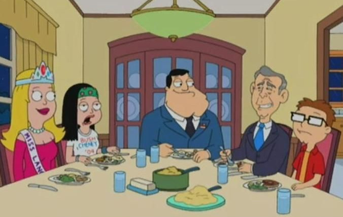 American Dad! — s02e10 — Bush Comes to Dinner