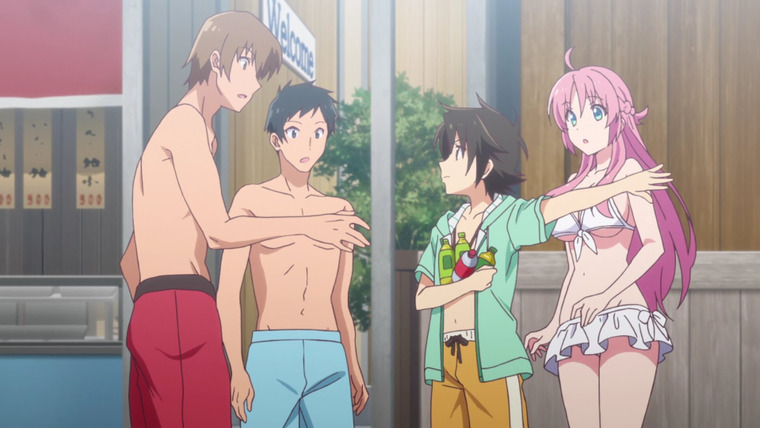 Megami-ryou no Ryoubo-kun. — s01e06 — Sutea Ponders About the Sea / Koushi Makes His Cosplay Debut