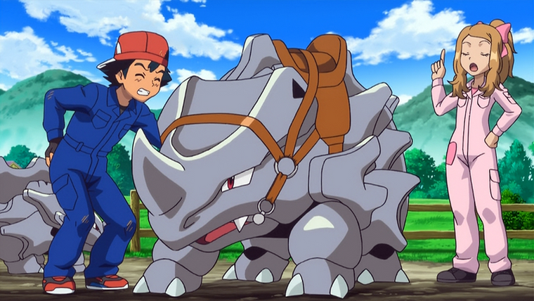 Pokémon the Series — s17e07 — Giving Chase at the Rhyhorn Race!
