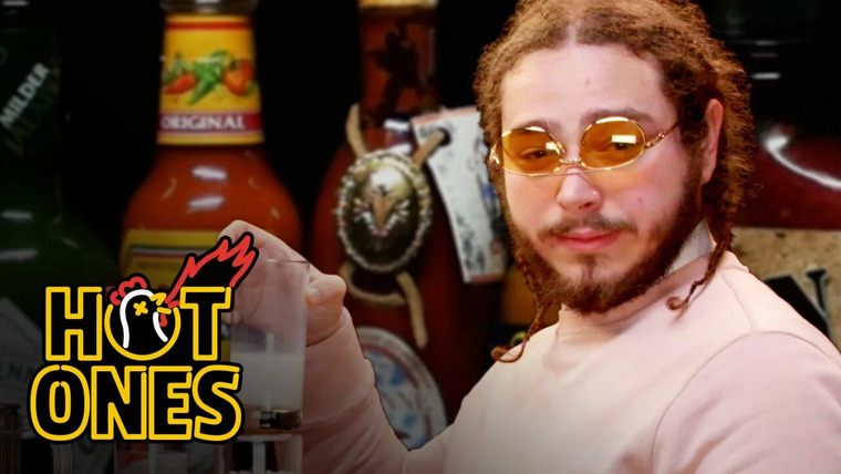 Hot Ones — s02e37 — Post Malone Sauces on Everyone While Eating Spicy Wings
