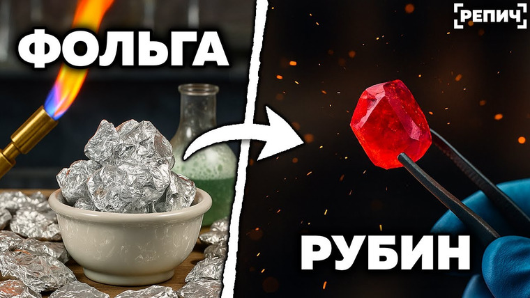 Репич — s04e14 — Сделал РУБИН из алюминиевой ФОЛЬГИ 🧪