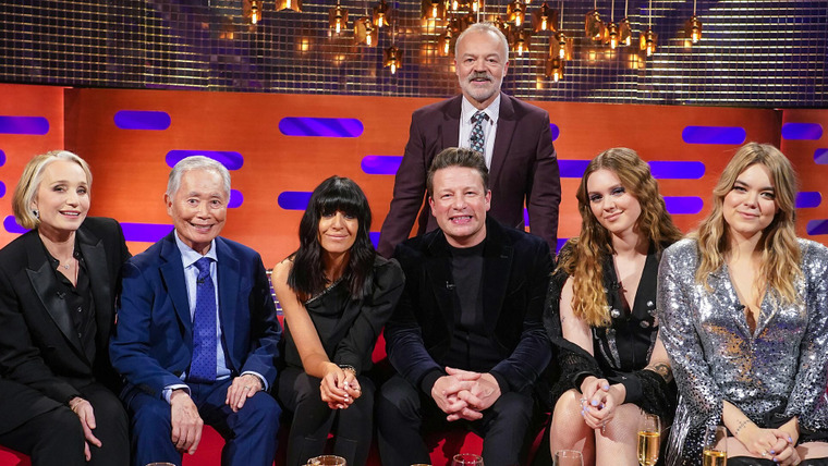 The Graham Norton Show — s30e09 — Dame Kristin Scott Thomas, George Takei, Claudia Winkleman, Jamie Oliver, First Aid Kit