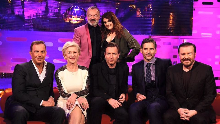 The Graham Norton Show — s19e03 — Kevin Costner, Ricky Gervais, Eric Bana, Ewan McGregor, Dame Helen Mirren, Meghan Trainor