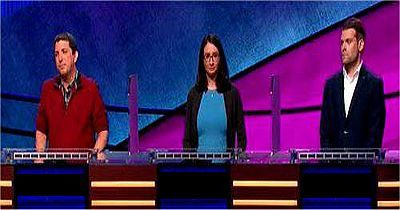 Jeopardy! — s2019e188 — Zach Newkirk Vs. Steve Dewitt Vs. Joanna Pratt, Show # 8168.