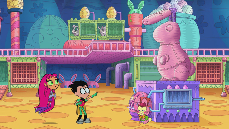Юные титаны, вперед! — s09e08 — Teen Titans and the Easter Factory