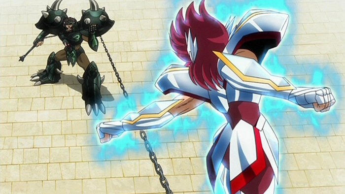 Saint Seiya Omega — s02e14 — Break Down the Gate of the Iron Wall! Pegasus's Spear and Dragon's Shield!